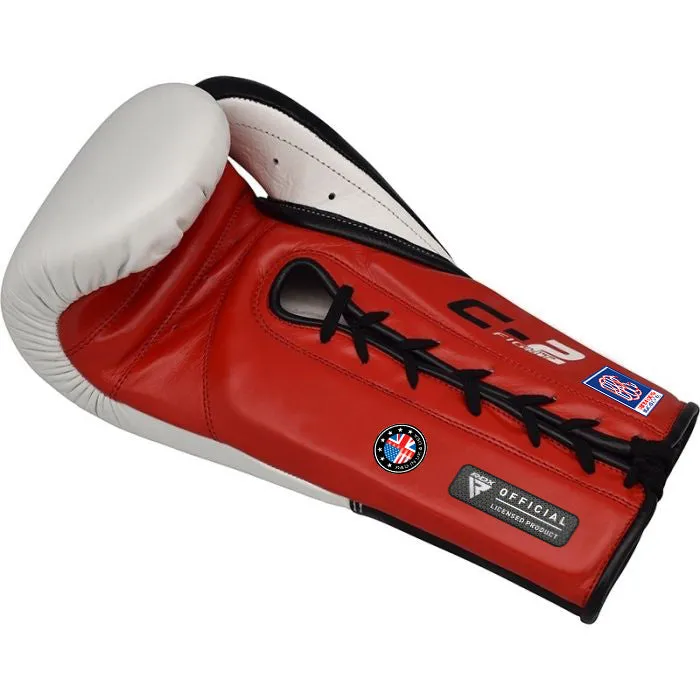 RDX C2 Fight Lace Up Leather Boxing Gloves BBBOFC/BIBA/WBF/NYAC /NEVADA APPROVED